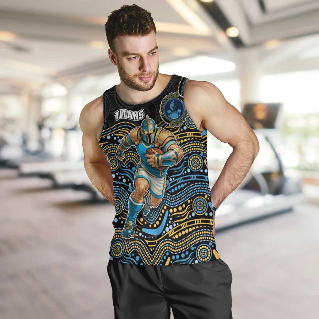 Custom Titans Men Tank Top Knight Mascot With Aboriginal Indigenous