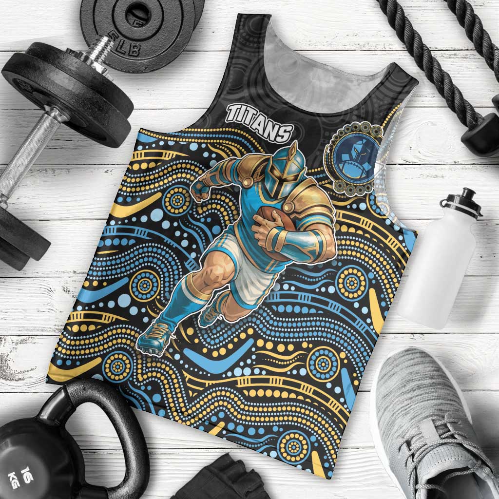 Custom Titans Men Tank Top Knight Mascot With Aboriginal Indigenous