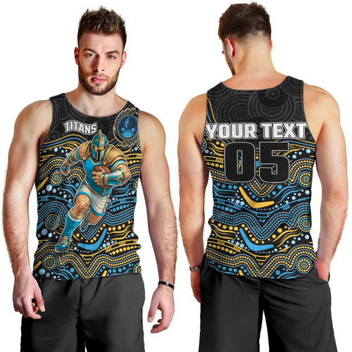 Custom Titans Men Tank Top Knight Mascot With Aboriginal Indigenous