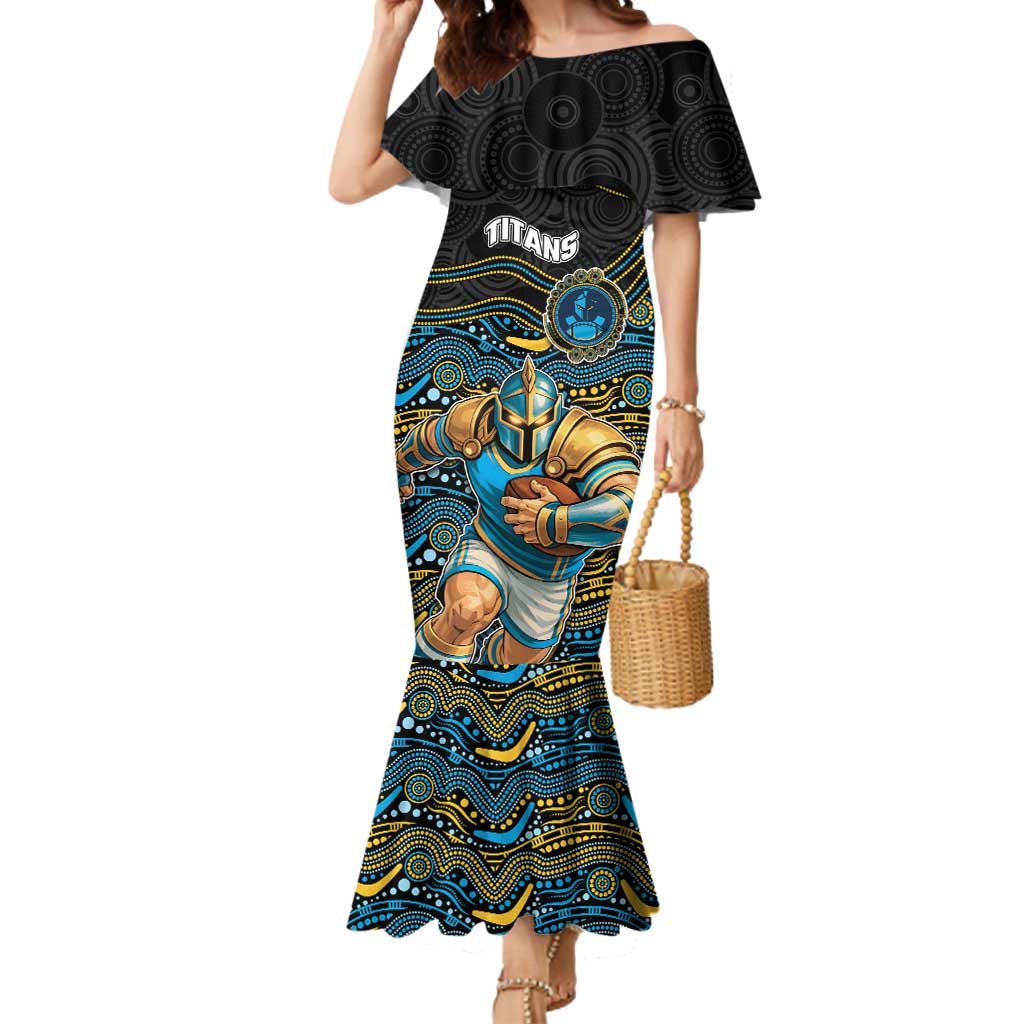 Custom Titans Mermaid Dress Knight Mascot With Aboriginal Indigenous