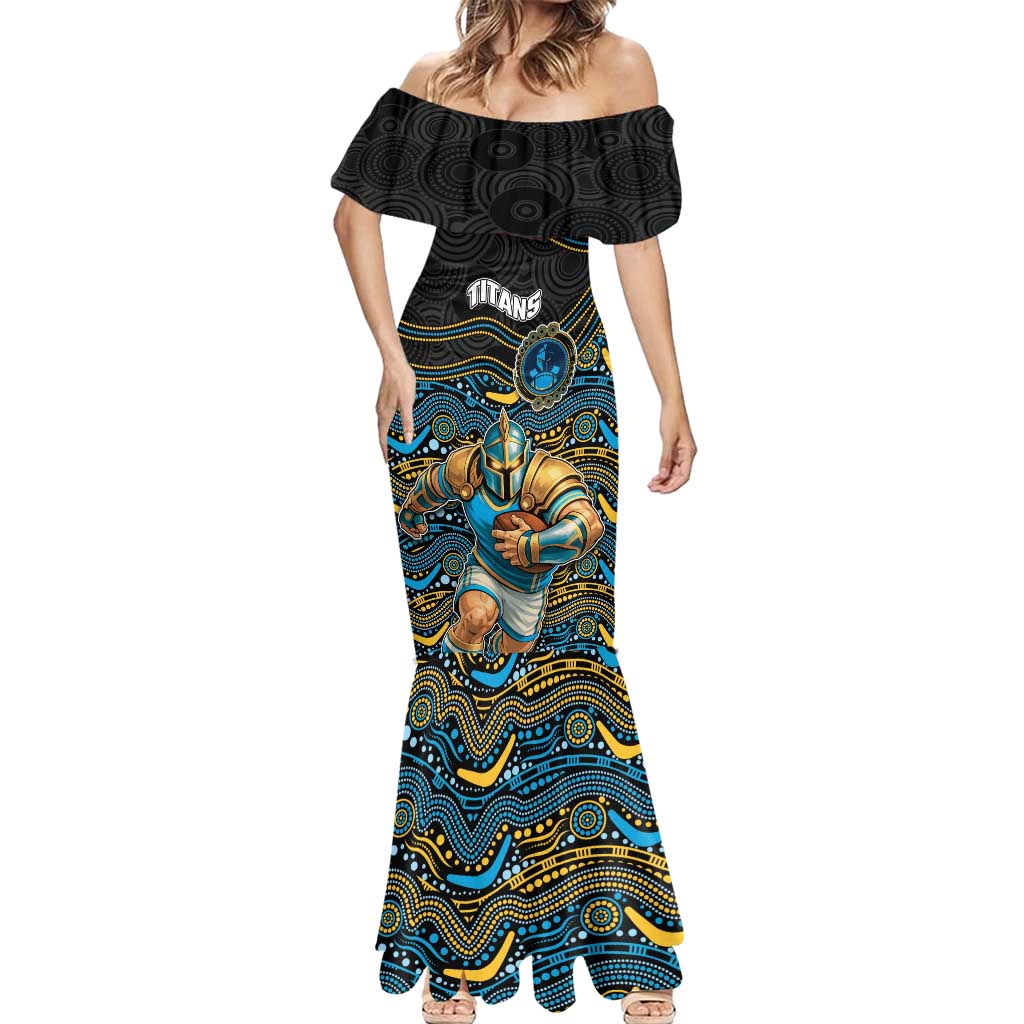 Custom Titans Mermaid Dress Knight Mascot With Aboriginal Indigenous