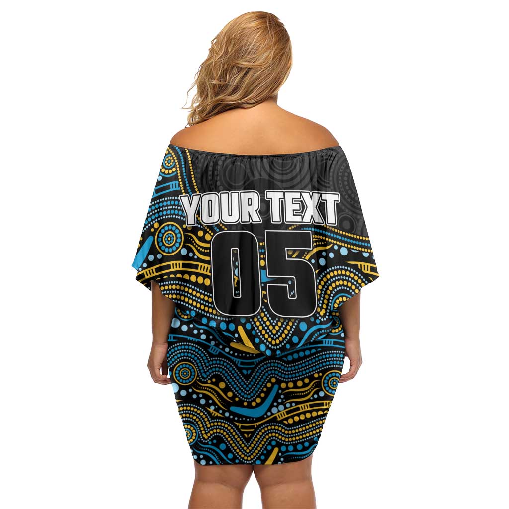 Custom Titans Off Shoulder Short Dress Knight Mascot With Aboriginal Indigenous