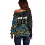 Custom Titans Off Shoulder Sweater Knight Mascot With Aboriginal Indigenous