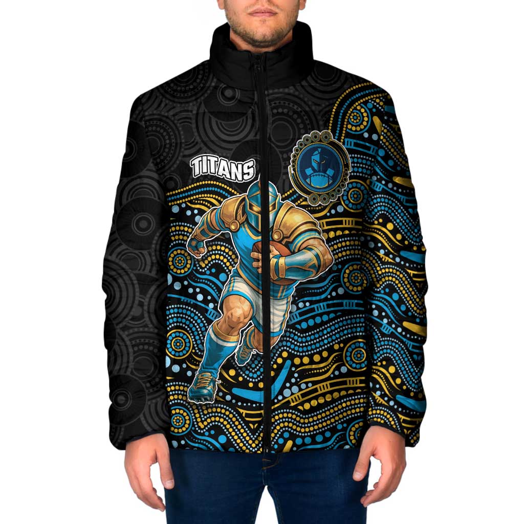 Custom Titans Padded Jacket Knight Mascot With Aboriginal Indigenous