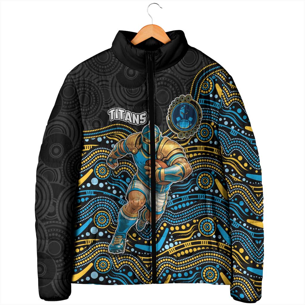 Custom Titans Padded Jacket Knight Mascot With Aboriginal Indigenous