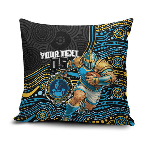 Custom Titans Pillow Cover Knight Mascot With Aboriginal Indigenous