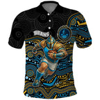Custom Titans Polo Shirt Knight Mascot With Aboriginal Indigenous