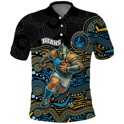 Custom Titans Polo Shirt Knight Mascot With Aboriginal Indigenous