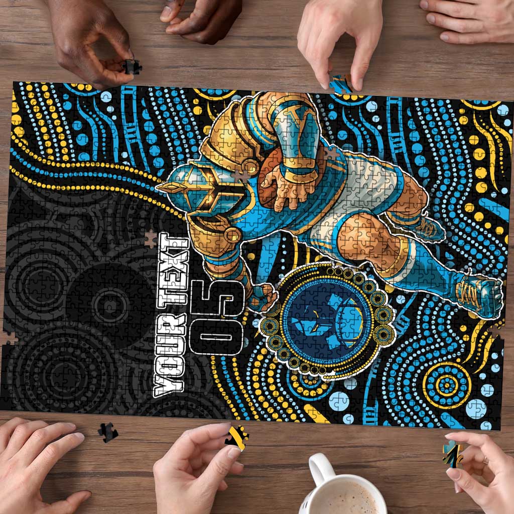 Custom Titans Puzzle Knight Mascot With Aboriginal Indigenous