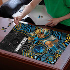 Custom Titans Puzzle Knight Mascot With Aboriginal Indigenous