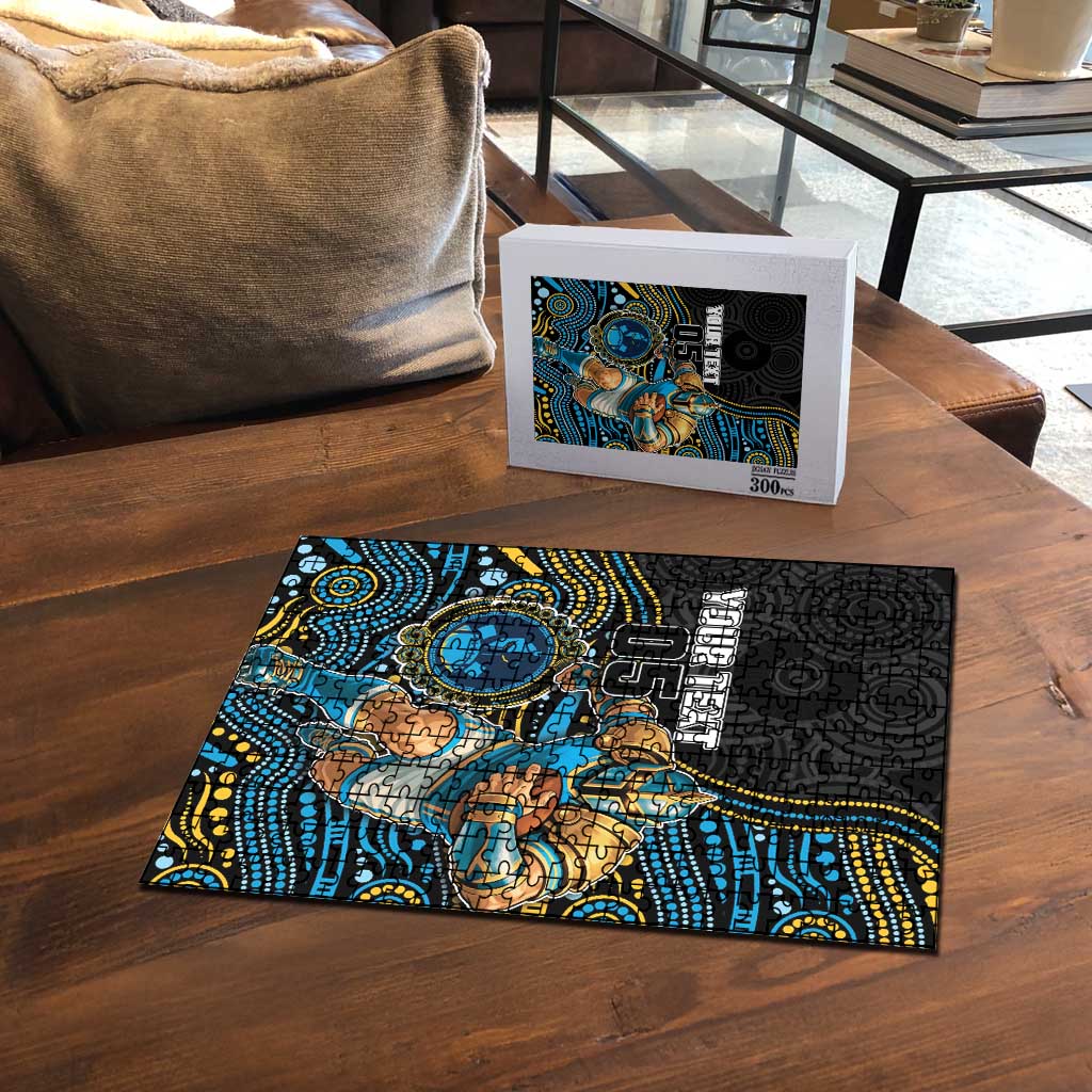 Custom Titans Puzzle Knight Mascot With Aboriginal Indigenous