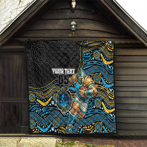 Custom Titans Quilt Knight Mascot With Aboriginal Indigenous