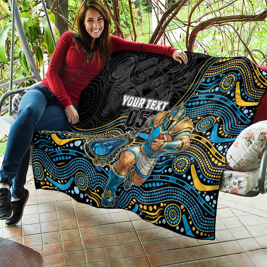 Custom Titans Quilt Knight Mascot With Aboriginal Indigenous