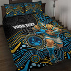 Custom Titans Quilt Bed Set Knight Mascot With Aboriginal Indigenous