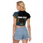 Custom Titans Raglan Cropped T Shirt Knight Mascot With Aboriginal Indigenous