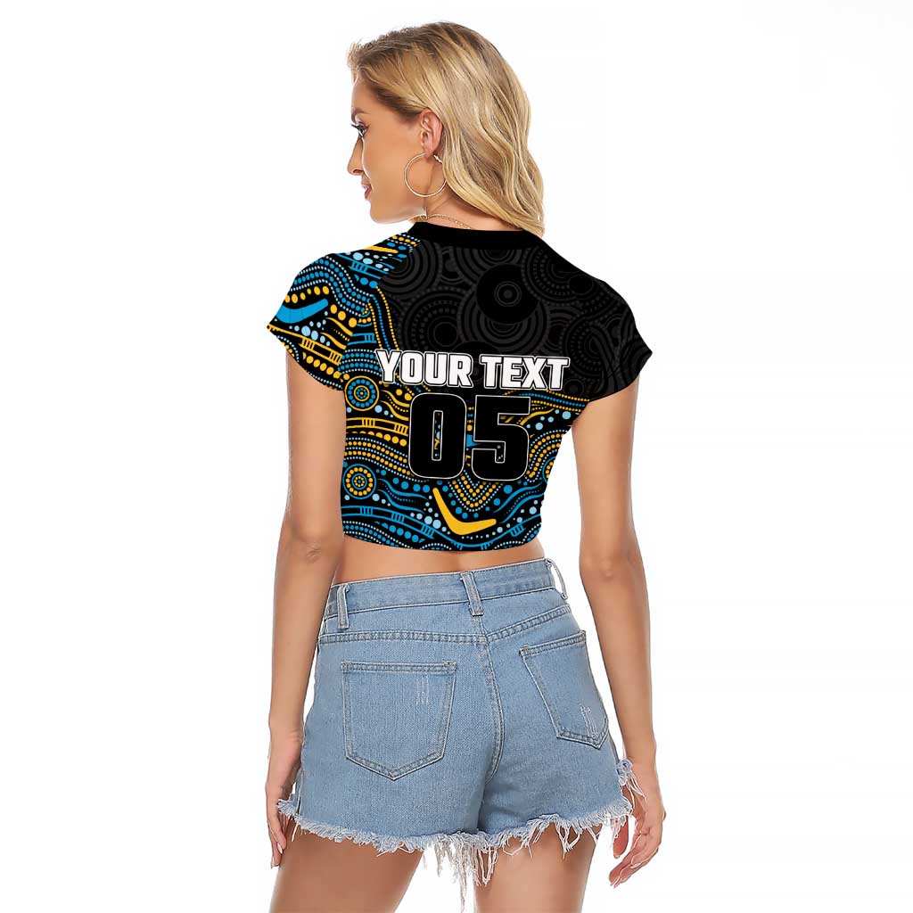 Custom Titans Raglan Cropped T Shirt Knight Mascot With Aboriginal Indigenous