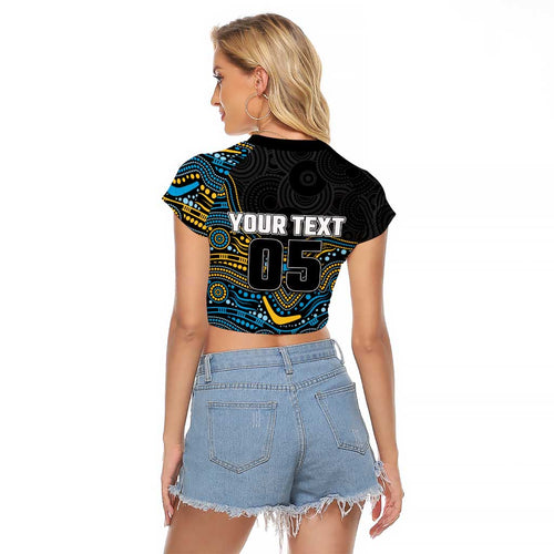 Custom Titans Raglan Cropped T Shirt Knight Mascot With Aboriginal Indigenous