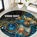 Custom Titans Round Carpet Knight Mascot With Aboriginal Indigenous