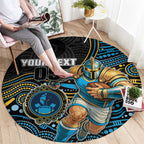 Custom Titans Round Carpet Knight Mascot With Aboriginal Indigenous