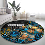Custom Titans Round Carpet Knight Mascot With Aboriginal Indigenous