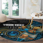 Custom Titans Round Carpet Knight Mascot With Aboriginal Indigenous