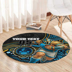 Custom Titans Round Carpet Knight Mascot With Aboriginal Indigenous