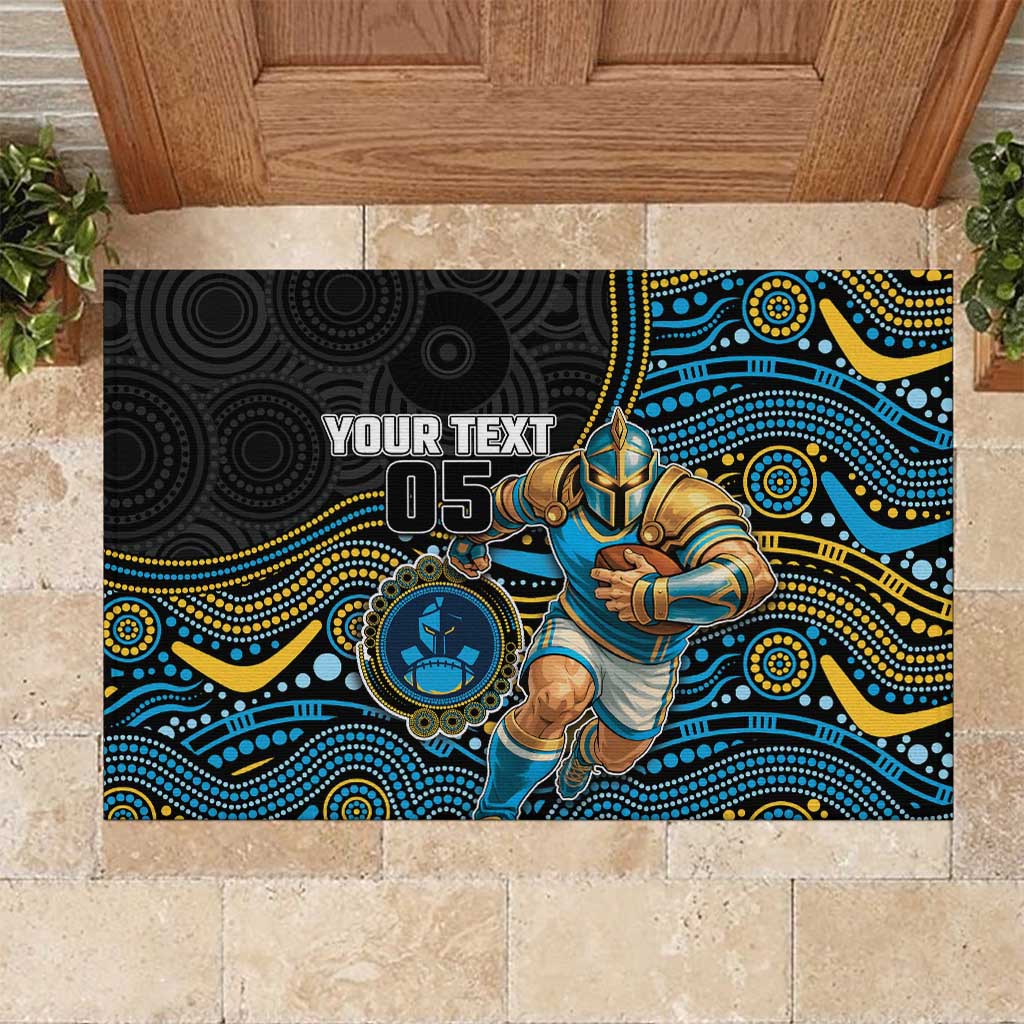 Custom Titans Rubber Doormat Knight Mascot With Aboriginal Indigenous