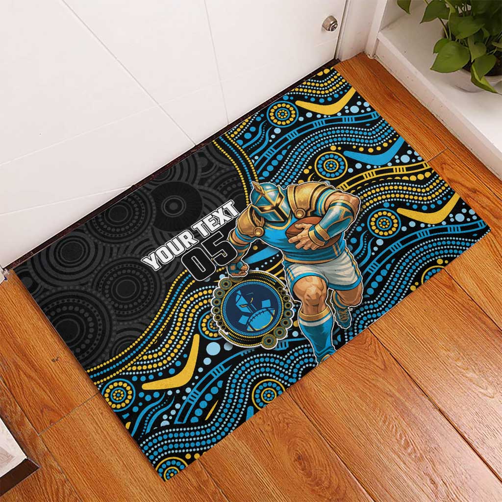 Custom Titans Rubber Doormat Knight Mascot With Aboriginal Indigenous