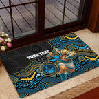 Custom Titans Rubber Doormat Knight Mascot With Aboriginal Indigenous