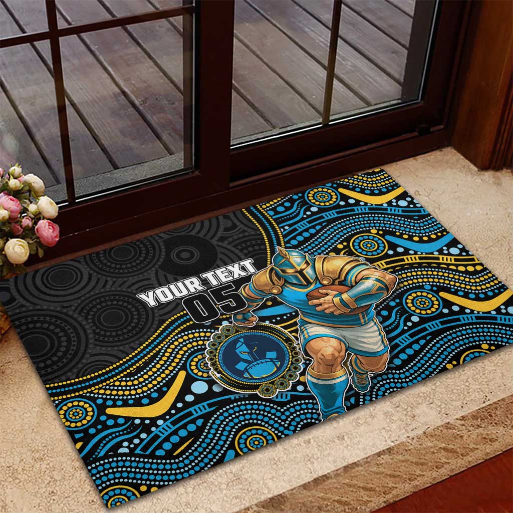 Custom Titans Rubber Doormat Knight Mascot With Aboriginal Indigenous