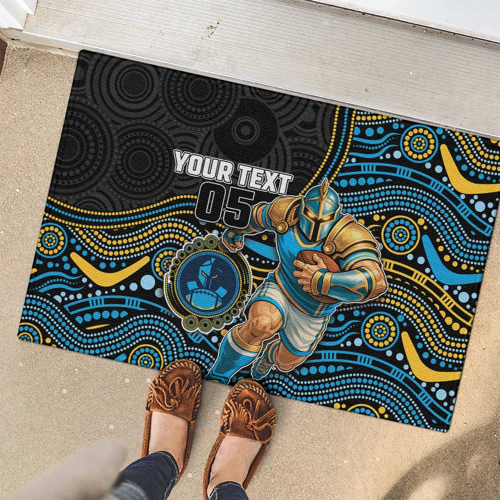 Custom Titans Rubber Doormat Knight Mascot With Aboriginal Indigenous