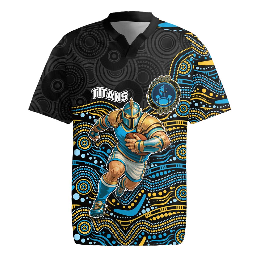 Custom Titans Rugby Jersey Knight Mascot With Aboriginal Indigenous