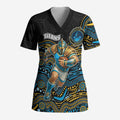 Custom Titans Scrub Top Knight Mascot With Aboriginal Indigenous
