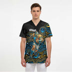 Custom Titans Scrub Top Knight Mascot With Aboriginal Indigenous