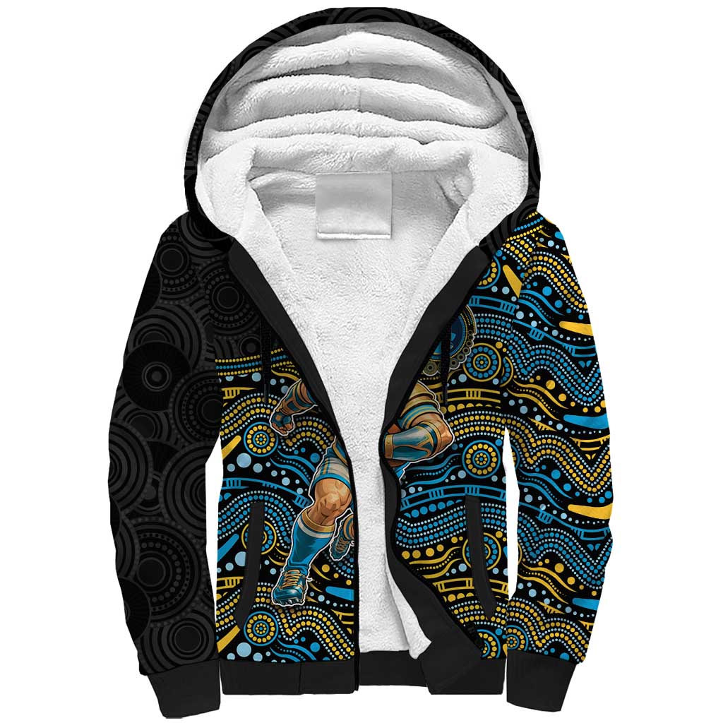 Custom Titans Sherpa Hoodie Knight Mascot With Aboriginal Indigenous