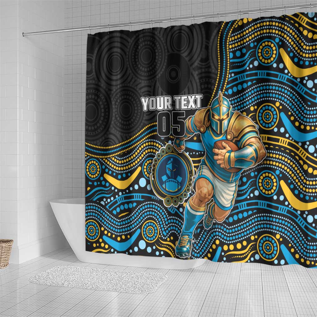 Custom Titans Shower Curtain Knight Mascot With Aboriginal Indigenous