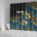 Custom Titans Shower Curtain Knight Mascot With Aboriginal Indigenous