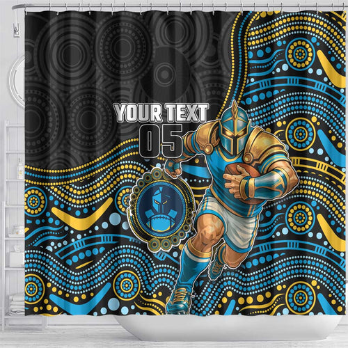 Custom Titans Shower Curtain Knight Mascot With Aboriginal Indigenous