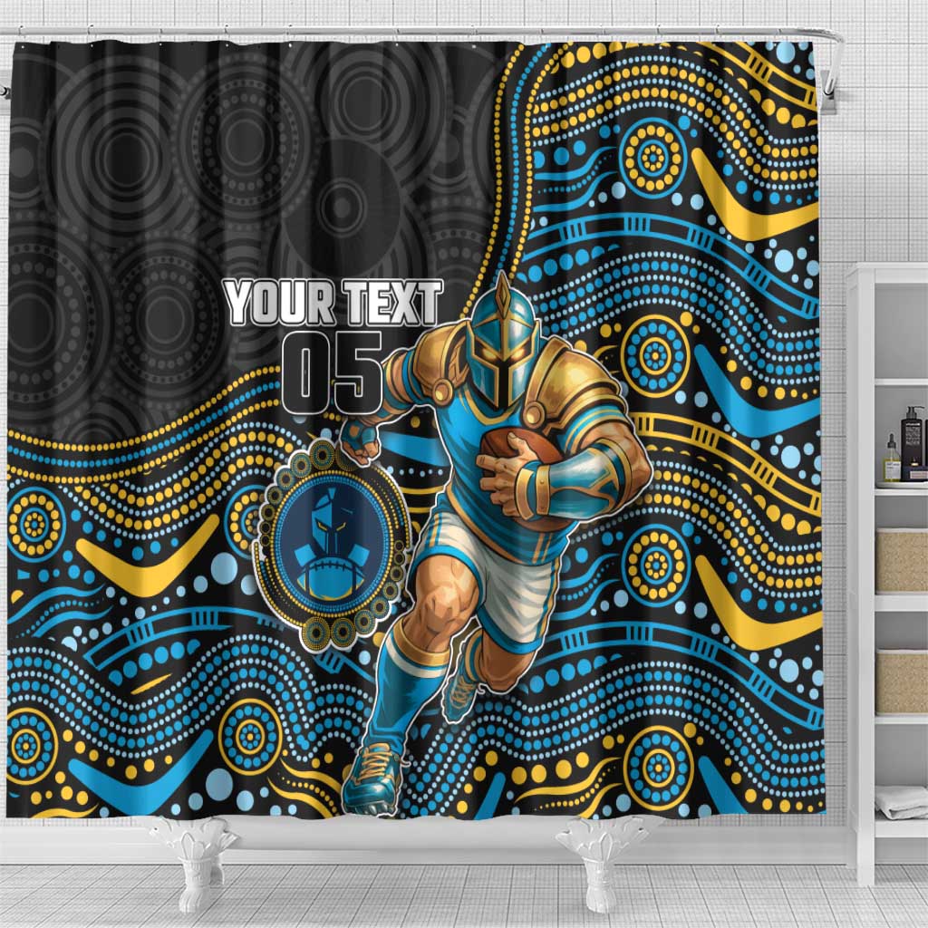 Custom Titans Shower Curtain Knight Mascot With Aboriginal Indigenous