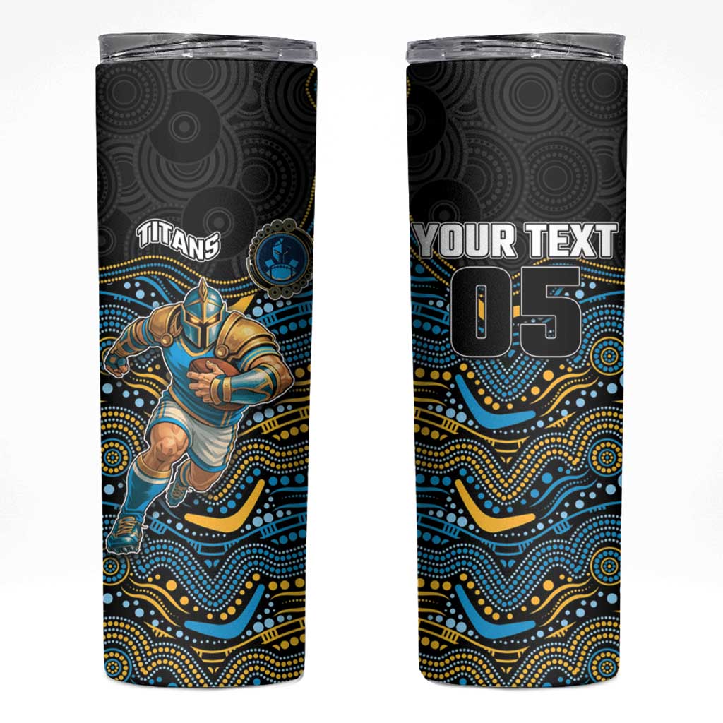 Custom Titans Skinny Tumbler Knight Mascot With Aboriginal Indigenous