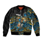 Custom Titans Sleeve Zip Bomber Jacket Knight Mascot With Aboriginal Indigenous