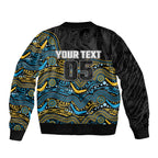 Custom Titans Sleeve Zip Bomber Jacket Knight Mascot With Aboriginal Indigenous