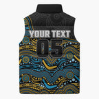 Custom Titans Sleeveless Puffer Jacket Knight Mascot With Aboriginal Indigenous