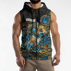 Custom Titans Sleeveless Zip Hoodie Knight Mascot With Aboriginal Indigenous