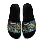 Custom Titans Slide Sandals Knight Mascot With Aboriginal Indigenous