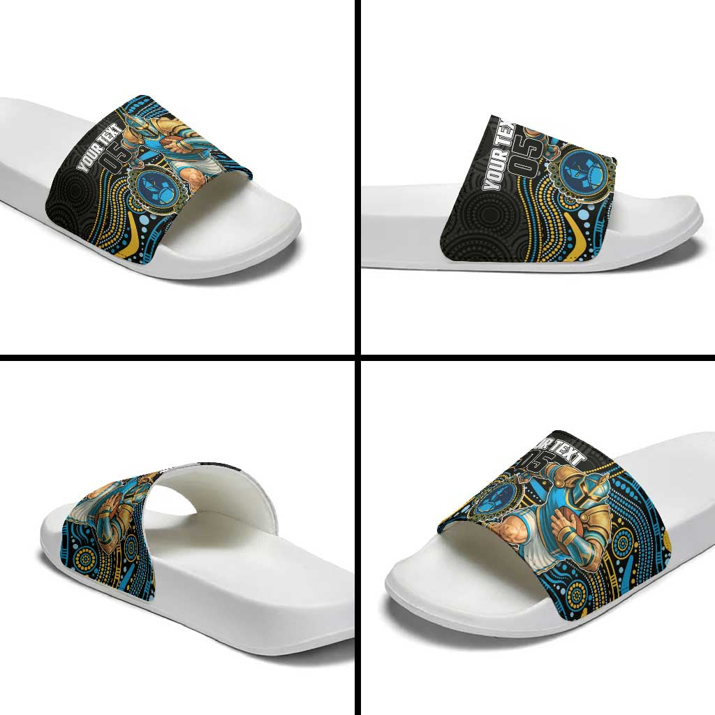Custom Titans Slide Sandals Knight Mascot With Aboriginal Indigenous