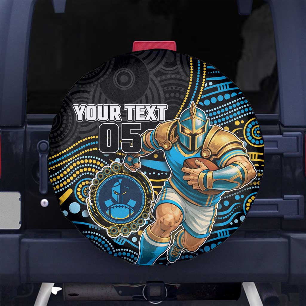 Custom Titans Spare Tire Cover Knight Mascot With Aboriginal Indigenous
