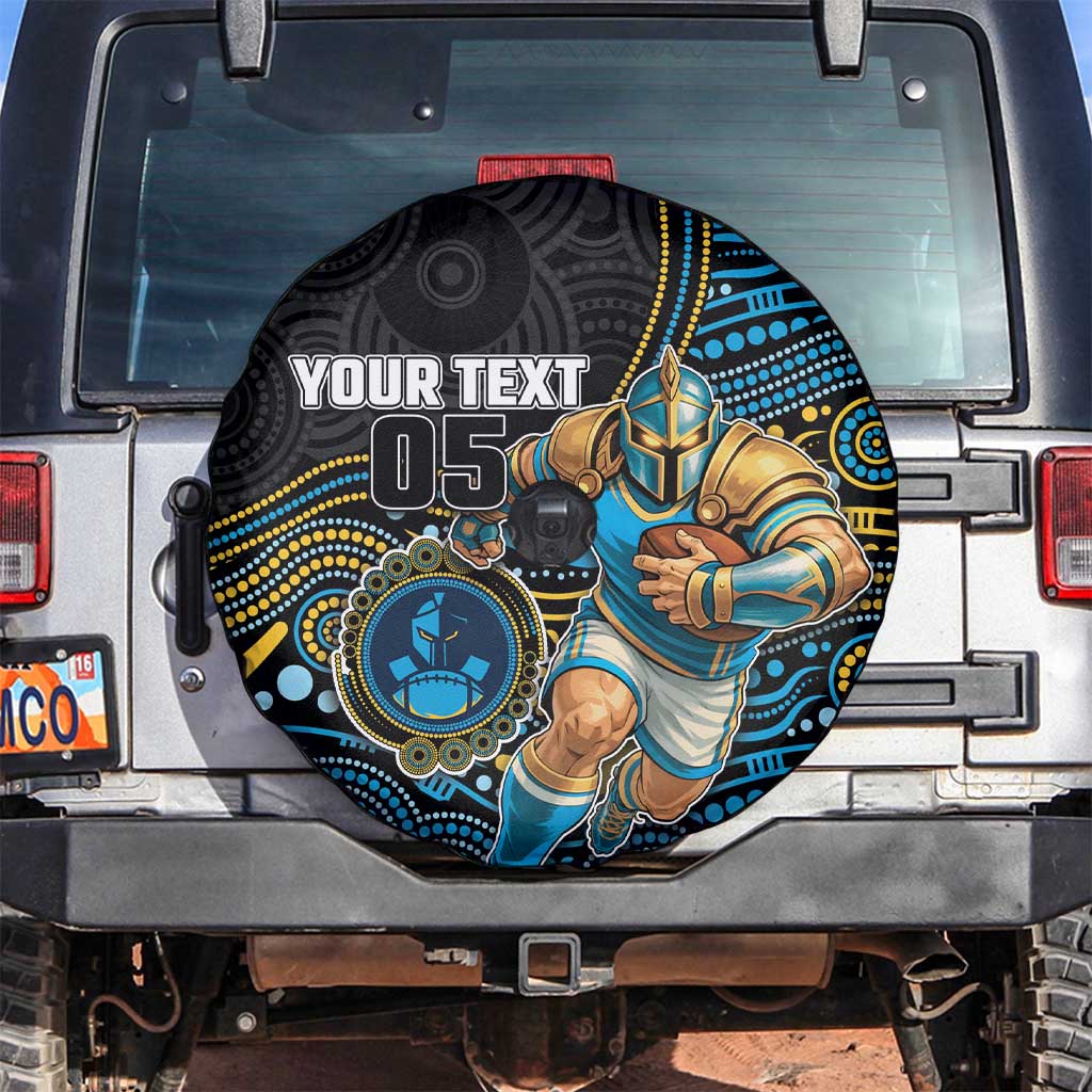 Custom Titans Spare Tire Cover Knight Mascot With Aboriginal Indigenous