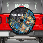 Custom Titans Spare Tire Cover Knight Mascot With Aboriginal Indigenous
