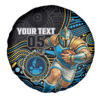Custom Titans Spare Tire Cover Knight Mascot With Aboriginal Indigenous